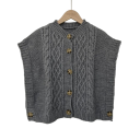 Gilet lavorato a maglia da donna con bottoni taglia universale poliestere senza maniche motivo strutturato per stratificazione abbigliamento quotidiano 5