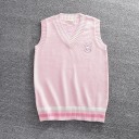 Gilet lavorato a maglia da donna con coniglio 1