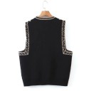 Gilet lavorato a maglia da donna P1442 1