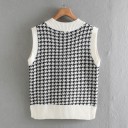 Gilet oversize lavorato a maglia da donna con motivo 2