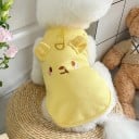 Gilet pour chien en tissu jaune L Vêtement mignon pour petits chiens 3,5–5 kg Attache pour laisse Veste confortable 45 cm tour de poitrine 34 cm 2