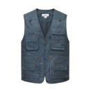 Gilet pour homme avec poches zippées et fermeture éclair en coton polyester pour le travail, la pêche, la randonnée et le port quotidien 1