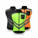 Gilet riflettente per moto Unisex Senza maniche Zip e tasca sul petto Poliestere Gilet con strisce riflettenti per giacca 7