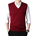 Gilet sans manches en laine pour homme Gilet en coton et laine uni avec décolleté en V Gilet moderne et élégant pour homme plusieurs couleurs 8