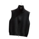 Gilet tricoté pour femmes avec col montant et double zip métallique sur toute la longueur, sans manches, en tricot finement côtelé avec de grandes emmanchures 8