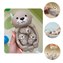 Giocattolo da bagno lontra con cuccioli 18,7 x 10,5 cm Set galleggiante morbido per il bagnetto Genitore e tre piccoli cuccioli Gioco d'acqua per bambini 2