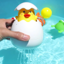 Giocattolo da doccia per il bagno 9 x 14 cm Giocattolo interattivo a forma di uovo con anatroccolo Giocattolo da bagno per bambini Vasca Giocare 2