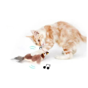 Giocattolo di peluche attivato dal tocco per gatti 24 cm passero con Catnip Giocattolo interattivo USB Giocattolo da caccia per uccelli 4