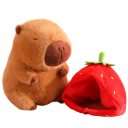 Giocattolo di peluche capybara con cappello di fragola Peluche capybara con fragola Giocattolo di peluche capybara Animale di peluche Decorazione per bambini 33 cm 2