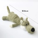 Giocattolo di peluche squeaker per cani a forma di lupo 40 cm giocattolo interattivo resistente da masticare in poliestere e cotone per cani piccoli 3