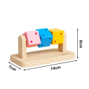 Giocattolo interattivo in legno 14 x 7 x 6 cm Gioco a cubi con blocchi rotanti Stimolazione e arricchimento ambientale per roditori Attività motoria divertente 3