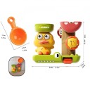 Gioco d'acqua da bagno 17,8 x 7,4 x 15,5 cm Papera con scivolo, elementi rotanti e mestolo Set interattivo divertente per bambini da bagno 2