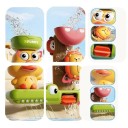 Gioco d'acqua da bagno 17,8 x 7,4 x 15,5 cm Papera con scivolo, elementi rotanti e mestolo Set interattivo divertente per bambini da bagno 4