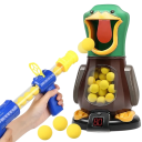 Gioco di tiro anatra affamata 23 x 12 x 13 cm Set con pistola a pompa e palline in schiuma Contatore elettronico del punteggio effetti luminosi 5