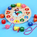 Gioco educativo in legno per bambini orologio con pinguino orologio didattico 3