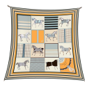 Gioco geometrico dei quadrati foulard quadrato tendenza moda femminile foulard multifunzionale per testa collo e corpo accessorio stiloso 9