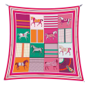 Gioco geometrico dei quadrati foulard quadrato tendenza moda femminile foulard multifunzionale per testa collo e corpo accessorio stiloso 10