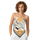 Gioco geometrico dei quadrati foulard quadrato tendenza moda femminile foulard multifunzionale per testa collo e corpo accessorio 4