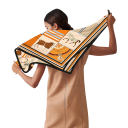 Gioco geometrico dei quadrati foulard quadrato tendenza moda femminile foulard multifunzionale per testa collo e corpo accessorio 6