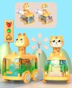 Giraffe Light-Up Car 9.5 x 7 x 12.5 cm with Gears and Light Mechanical Vehicle for Children without Batteries 6
