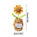 Girasole all'uncinetto per energia positiva 13 x 5 cm Decorazione fatta a mano Talismano a forma di girasole Regalo gioioso Decorazione in tessuto 2