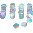 Girlanda holográfica com círculos de papel 3 m Decoração suspensa de papel com efeito holográfico arco-íris Decoração de festa prateada 2