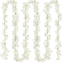 Girlanda sospesa artificiale di sakura con fiori densi 180 cm in seta e plastica per matrimoni, archi decorativi, fondali fotografici e decorazioni per interni 1