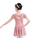 Girls' Ballet Dress with Short Sleeves and Tulle Skirt Cotton Elastane for Dance Ballet and Performances 1
