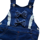 Girls' Denim Dungarees with Bunny Embroidery Long Trousers Button Straps Pockets Comfortable Children's Overall for Girls 2