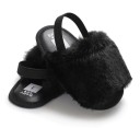 Girls' Fuzzy Slippers with Strap 8