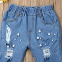 Girls' Jeans with Pearls L2154 3