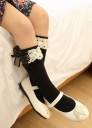 Girls' Knee-High Socks with Ruffles and Bow 8