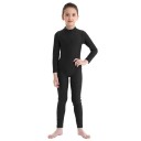 Girls' Long Sleeve Dance Jumpsuit with Stand-Up Collar, One-Piece Leotard, Polyester and Elastane, for Ballet, Gymnastics and Dance 6