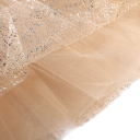 Girls' Plain Gold Skirt with Glitter Lace Above the Knee Polyester Festive Elegant Skirt 3