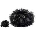 Girls' Plain Skirt with Ruching and Bow Lace Above the Knee Cotton Festive Skirt with Wrist Flower 1