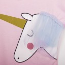 Girls' Rainbow Set T-Shirt with Unicorn and Skirt - Pink 4