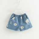 Girls' Set - T-Shirt and Shorts with Flowers J1272 4