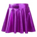 Girls' Skirt Plain Shiny Above the Knee Polyester Spandex Elastic Party Skirt for Girls 10