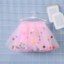 Girls' Skirt with Pom Poms L1001 13