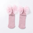 Girls' Socks with Large Bow and Pearls 5