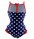 Girls' Spotty Swimsuit - Dark Blue 1