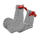 Girls' Striped Knee-High Socks with Bows 10
