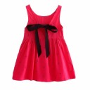 Girls' Summer Dress with Pattern - Dark Pink 1