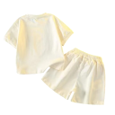 Girls' Summer Set T-Shirt with Short Sleeves and Shorts with Heart Print O-Neck Print of Girl with Cap Comfortable Set 2