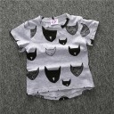 Girls' T-shirt with Cat Cartoon J1904 6