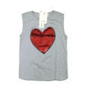 Girls' T-shirt with Heart Print and Sequins 6