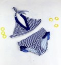Girls' Two-Piece Striped Swimsuit 1