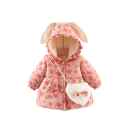 Girls' Winter Coat with Button Fastening, Hood with Bunny Ears and Ruffles, Warm Polyester Jacket with Plush Handbag 1