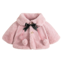 Girls' Winter Coat with Collar and Bow Warm Polyester Jacket for Little Ladies Elegant Winter Clothing for Cold Weather 5