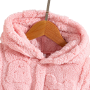 Girls' Winter Zip-Up Jacket with Hood Plush Coat with Bear Motif Warm Polyester Jacket for Winter Cute Warm Clothing for Children 3